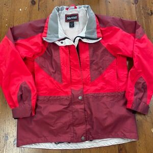 Marmot Women's M Red Burgundy Color Block Gore-Tex Ski Snowboard Rain Jacket‎